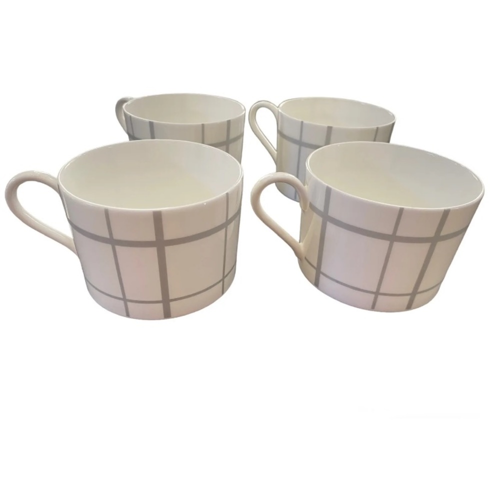 Waterford Fine Bone China Crossroads 4 Set Coffee Cup Mugs 2.5" 9 oz.
